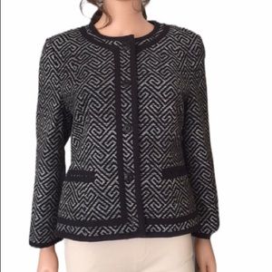 Pendleton cotton black & white woven patterned blazer